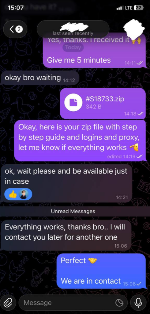 Telegram Handover Proof 5